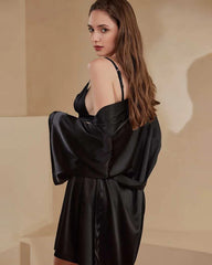 女性用ウォッシャブルシルクショートローブ