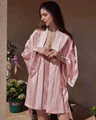 女性用ウォッシャブルシルクショートローブ