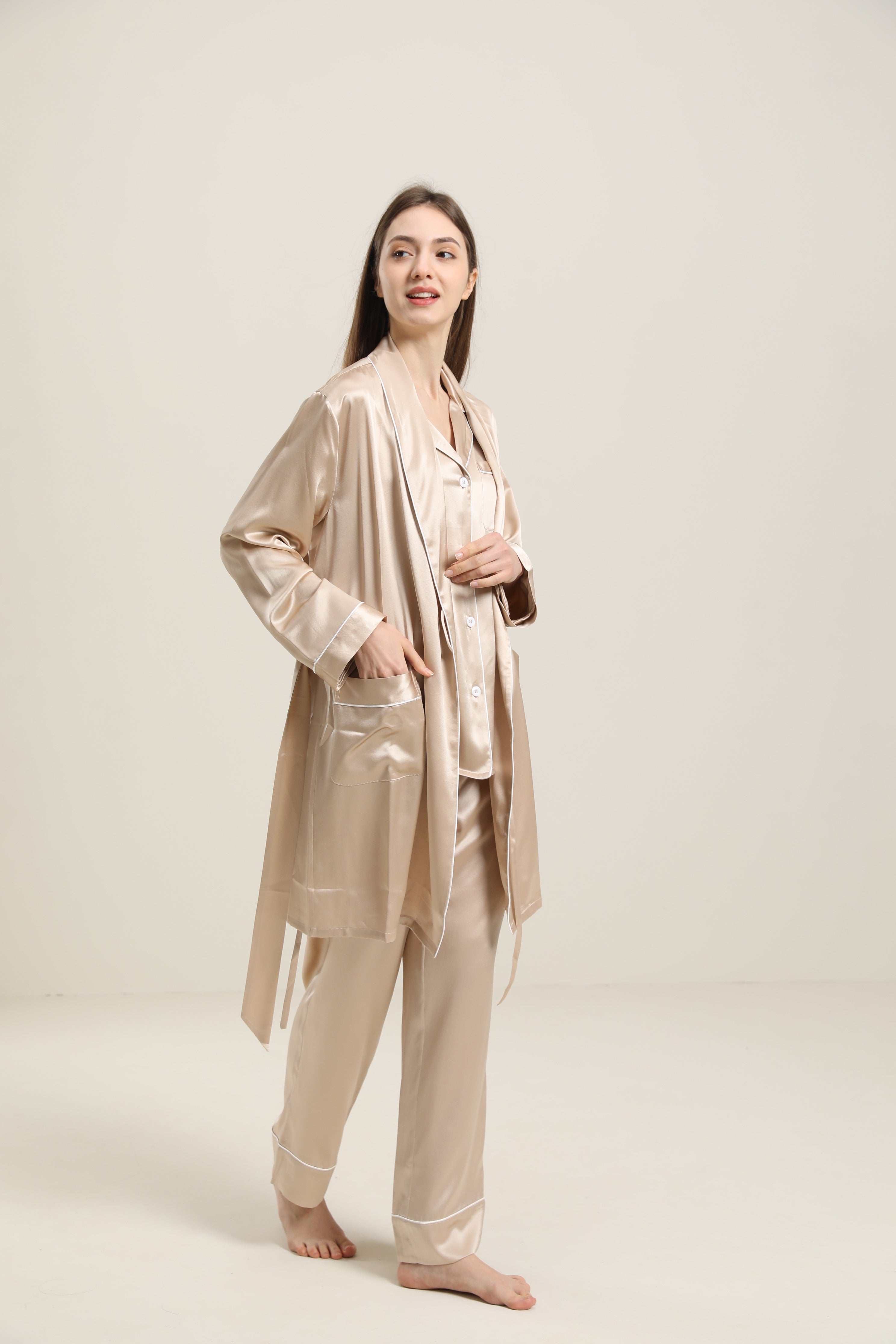 女性用 22匁クラシックミドル丈シルクローブ