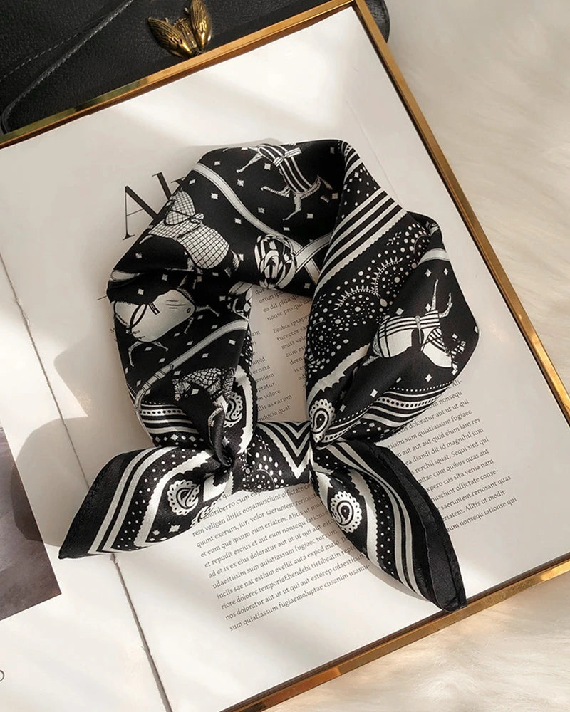 エクエストリアン ペイズリー柄 シルクスカーフ