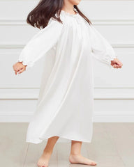 女の子用 長袖シルクナイトガウン