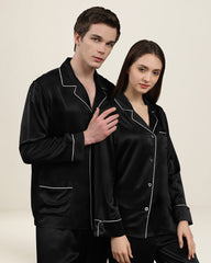 カップル用ロングシルクパジャマセット