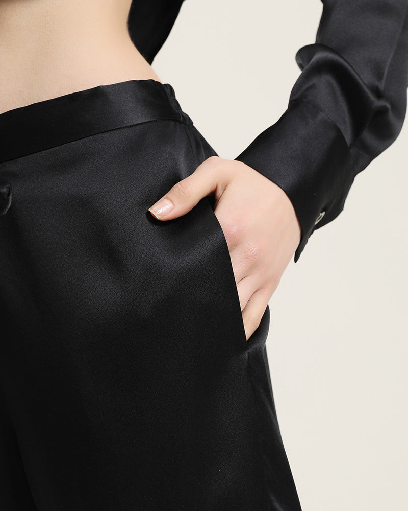 高級シルクシャツパジャマセット