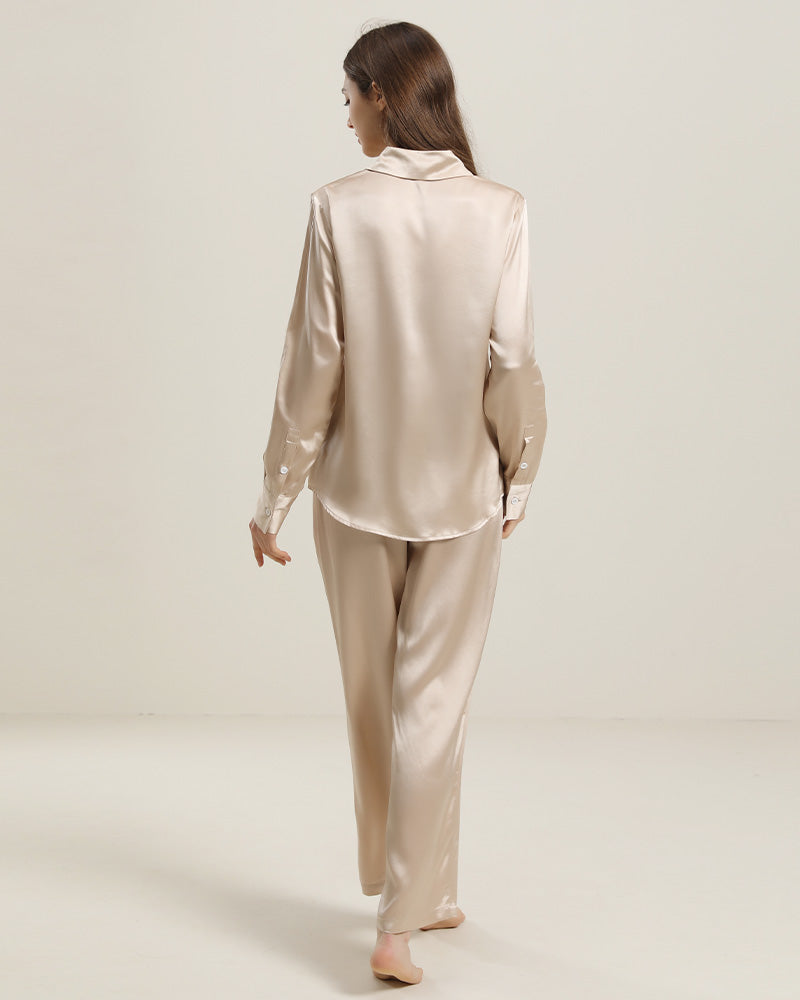 高級シルクシャツパジャマセット