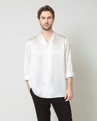 メンズ ピュアシルク クラシック ビジネスシャツ