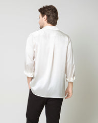 メンズ ピュアシルク クラシック ビジネスシャツ