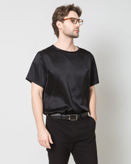 メンズ シルク素材のカジュアルなソフトTシャツ