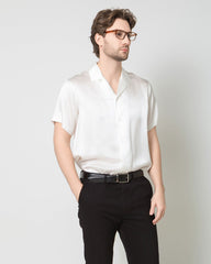 メンズ シルク素材 半袖ビジネスシャツ