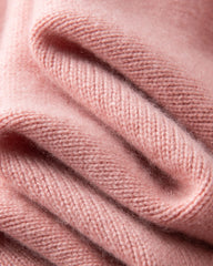 ダイヤ柄ニットのモックネックカシミヤセーター