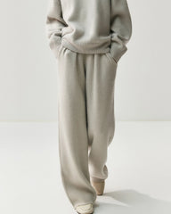 ギャザー入りストレートレッグ カシミヤウールパンツ