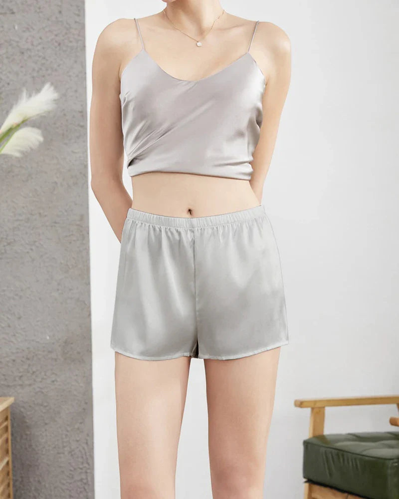 サテンシルクの女性用レギンスパンティショーツ