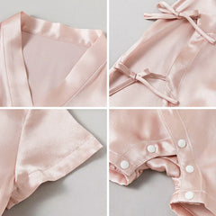 半袖ラップタイプ ベビーシルクロンパース
