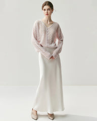 シルクカシミヤ混薄手ニットカーディガン