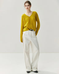 シルクカシミヤ混薄手ニットカーディガン