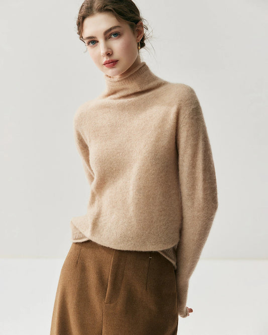シルクカシミヤ 長袖タートルネックセーター
