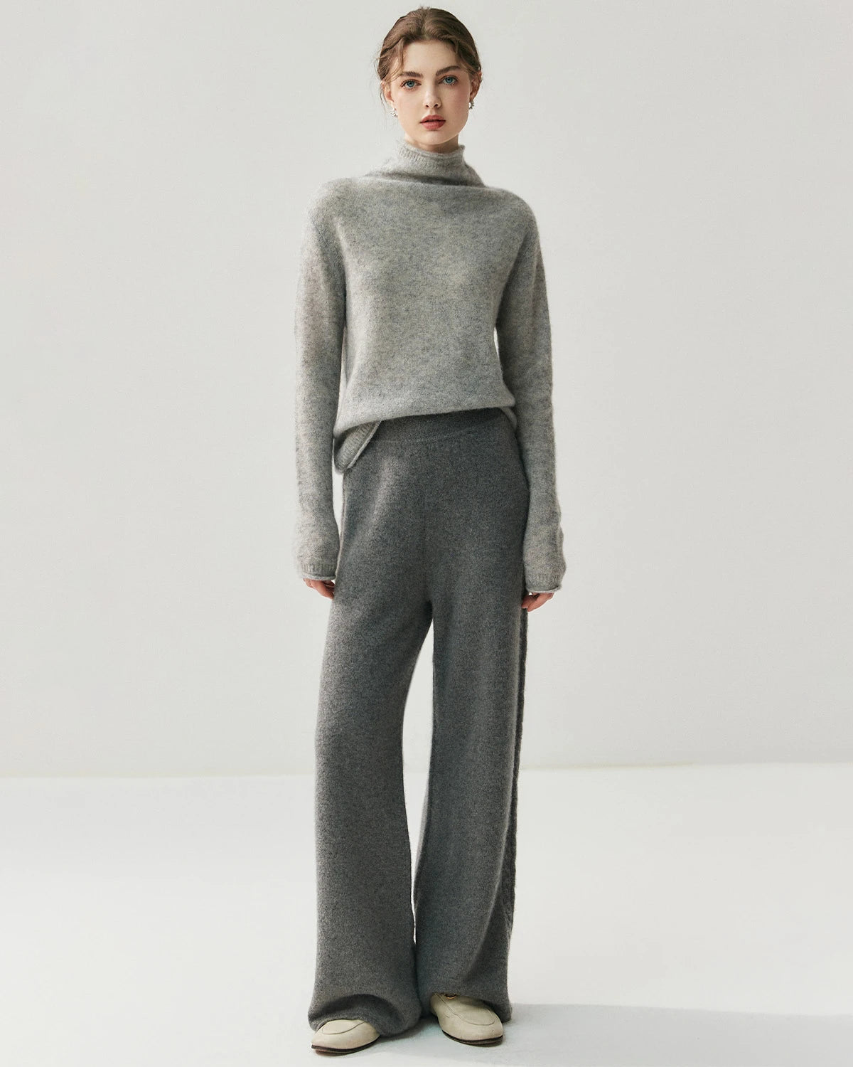 シルクカシミヤ 長袖タートルネックセーター