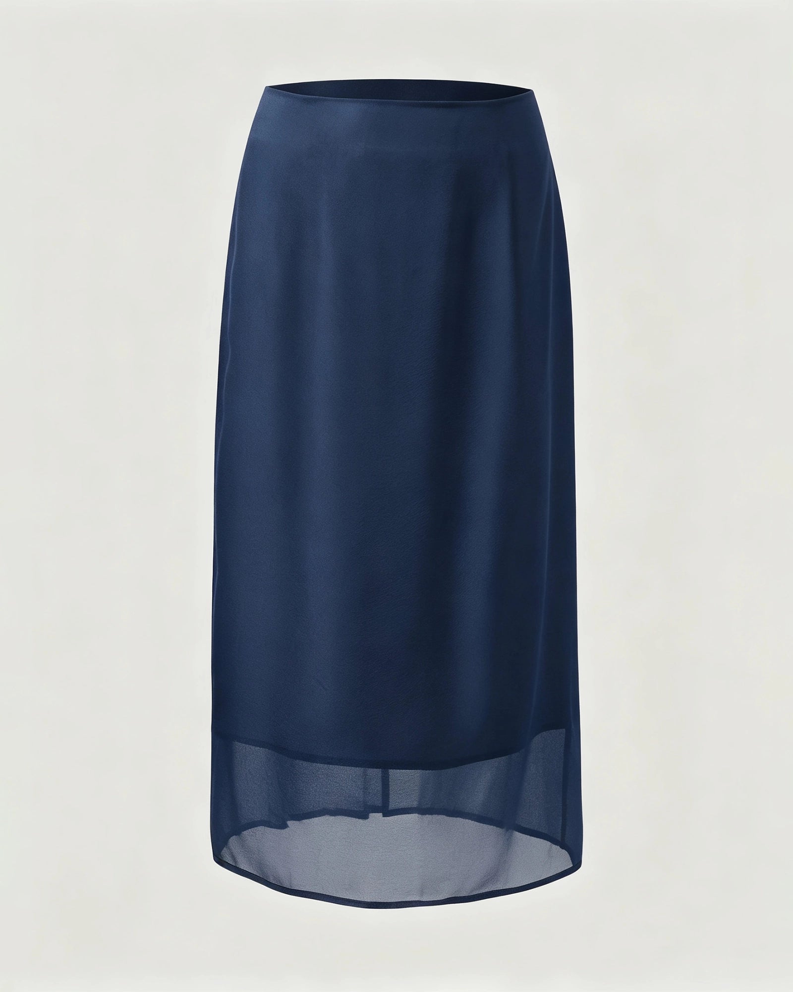 シルクシフォン ストレートスカート バックスリット入り