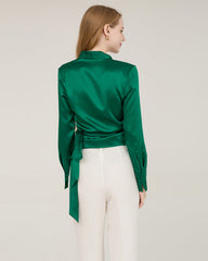 エレガントフィット シルクラップブラウス