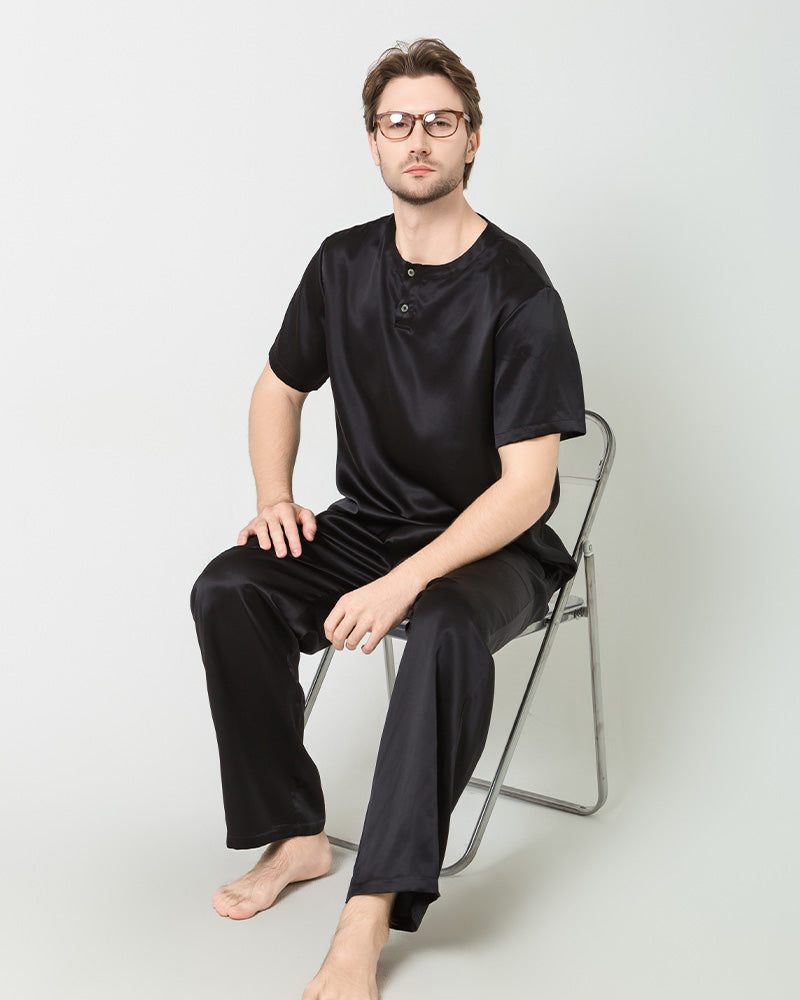 メンズ半袖＆パンツ シルクパジャマ