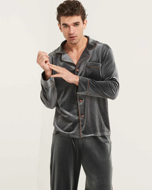 男性用 シルクベルベット パジャマセット