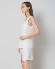 レディース シルク ノースリーブトップス