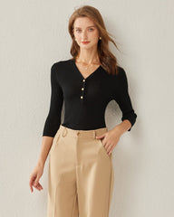 Vネックカシミヤプルオーバー