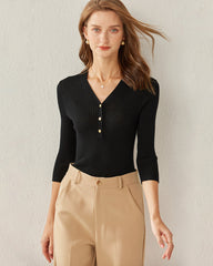 Vネックカシミヤプルオーバー