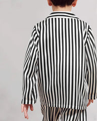 キッズ用ストライプ柄シルクパジャマセット
