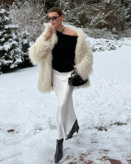 多用途のシルクミディスカート（ウエストゴム付き）