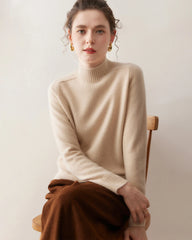 レディース ケーブルトリム ラグラン カシミヤセーター