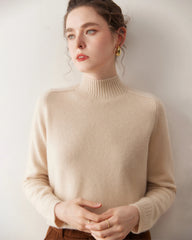 レディース ケーブルトリム ラグラン カシミヤセーター