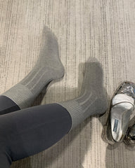 レディース カシミヤ・モダール混 クルー丈ソックス