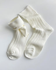 レディース カシミヤ・モダール混 クルー丈ソックス