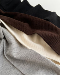 レディース カシミヤモダール混 リブ スラウチーソックス