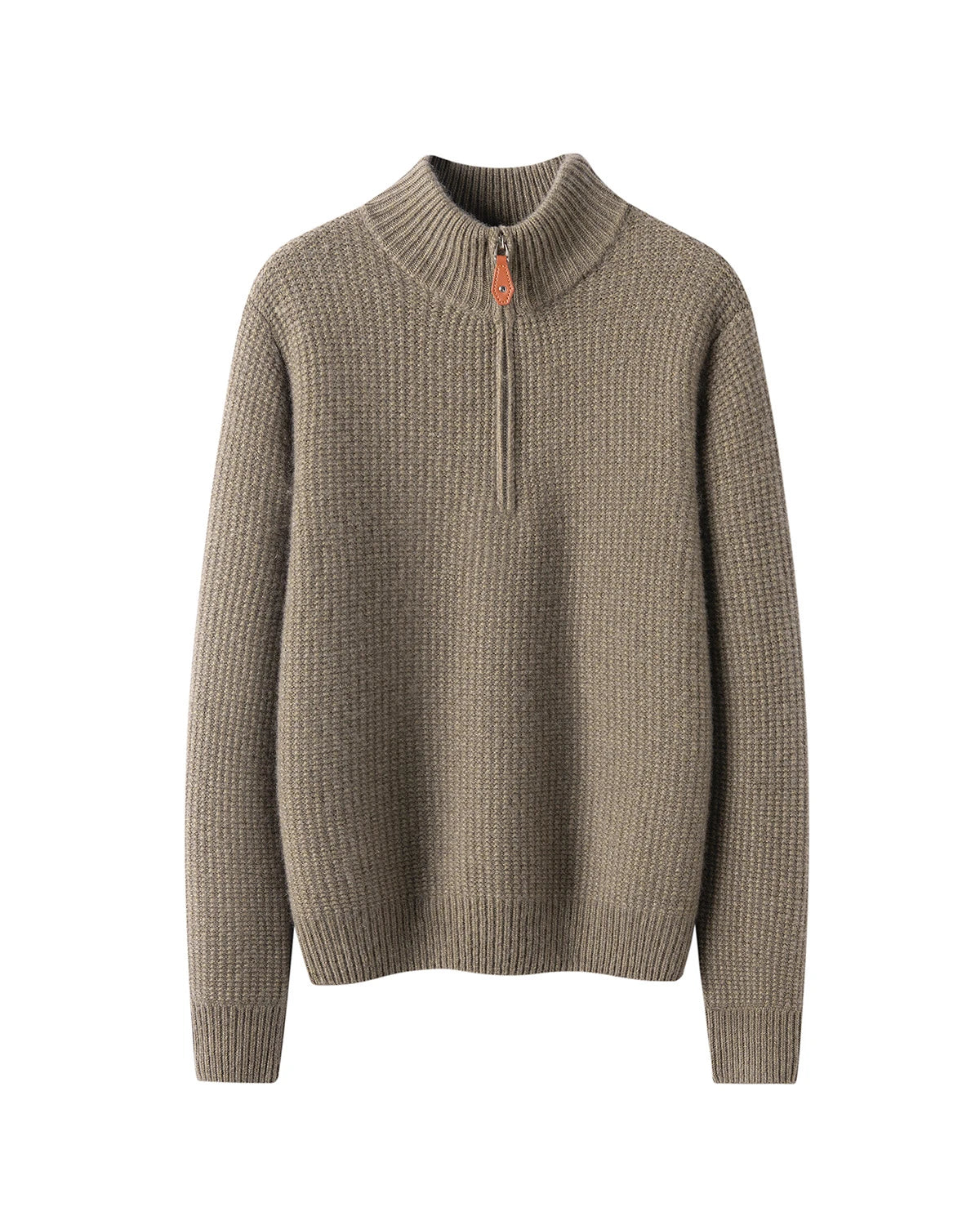 レディース ハーフジップ カシミヤ プルオーバー セーター