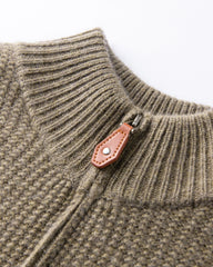 レディース ハーフジップ カシミヤ プルオーバー セーター