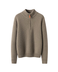 レディース ハーフジップ カシミヤ プルオーバー セーター