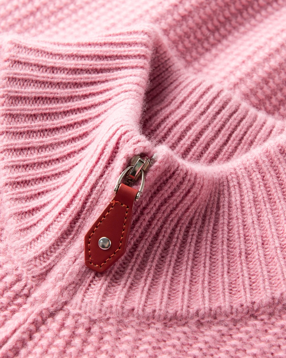 レディース ハーフジップ カシミヤ プルオーバー セーター