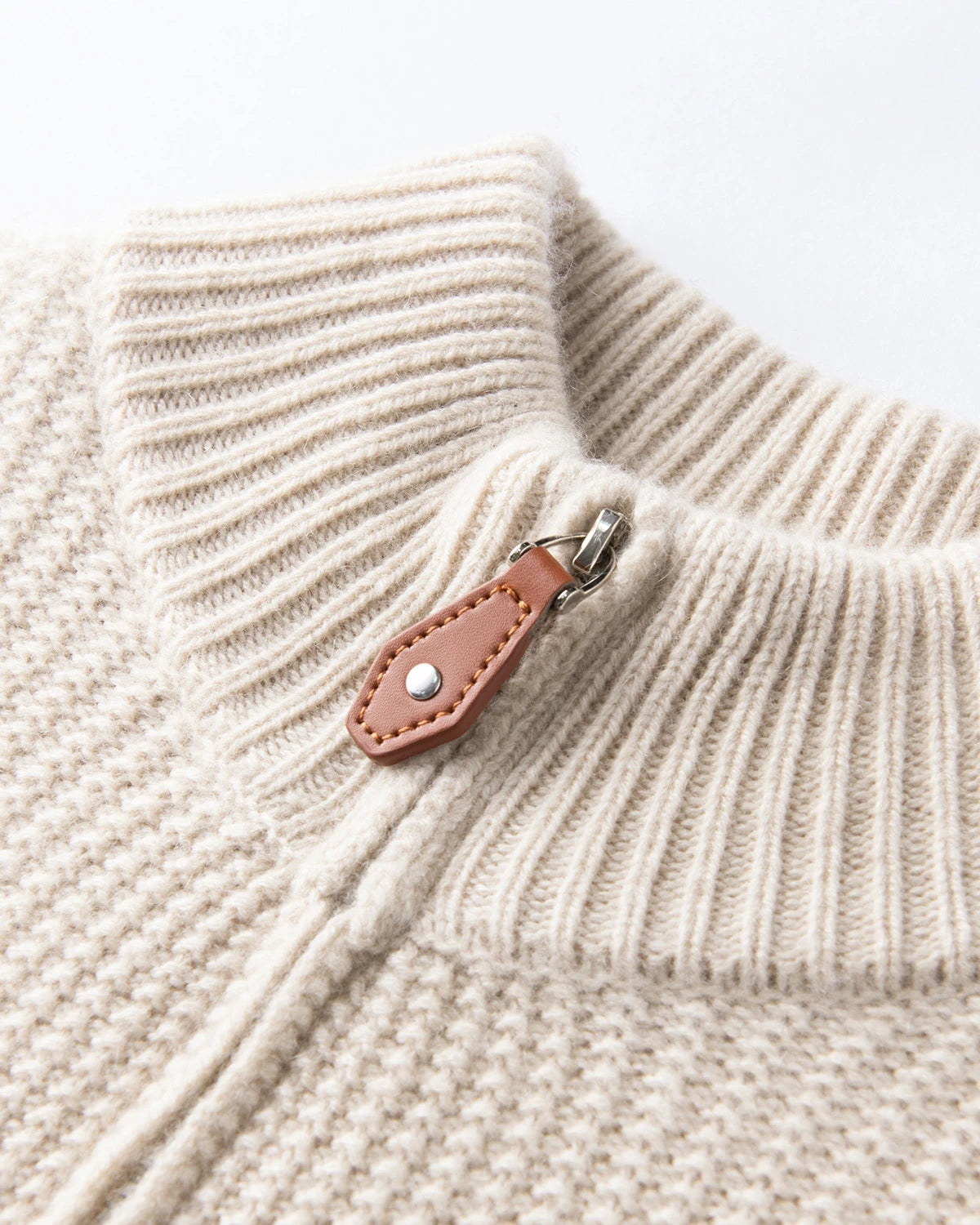 レディース ハーフジップ カシミヤ プルオーバー セーター