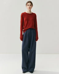 レディース軽量クルーネックカシミヤセーター