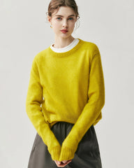 レディース軽量クルーネックカシミヤセーター