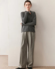 レディース軽量カシミヤモックネックセーター