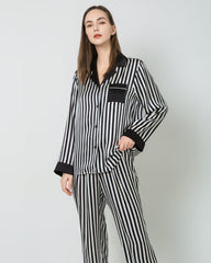 ストライプ柄シルクパジャマセット