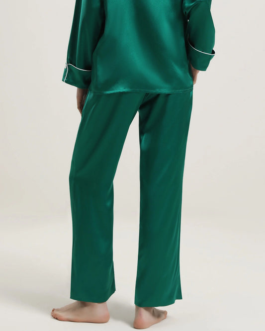 レディース シルク ロングラウンジパンツ