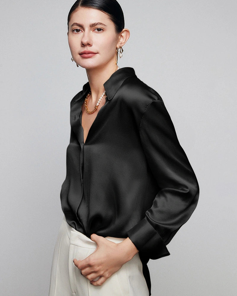 30匁 レディース ゆったりシルクシャツ