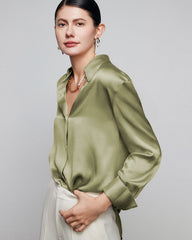 30匁 レディース ゆったりシルクシャツ