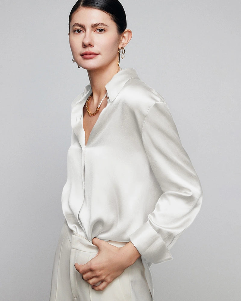 30匁 レディース ゆったりシルクシャツ