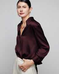 30匁 レディース ゆったりシルクシャツ