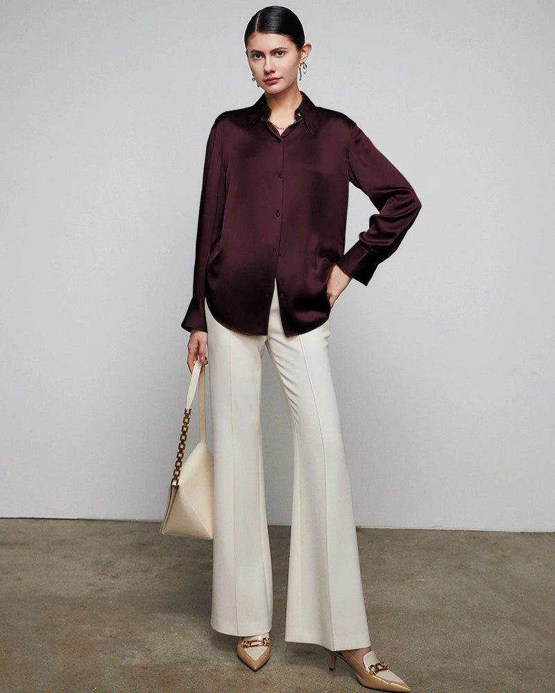 30匁 レディース ゆったりシルクシャツ