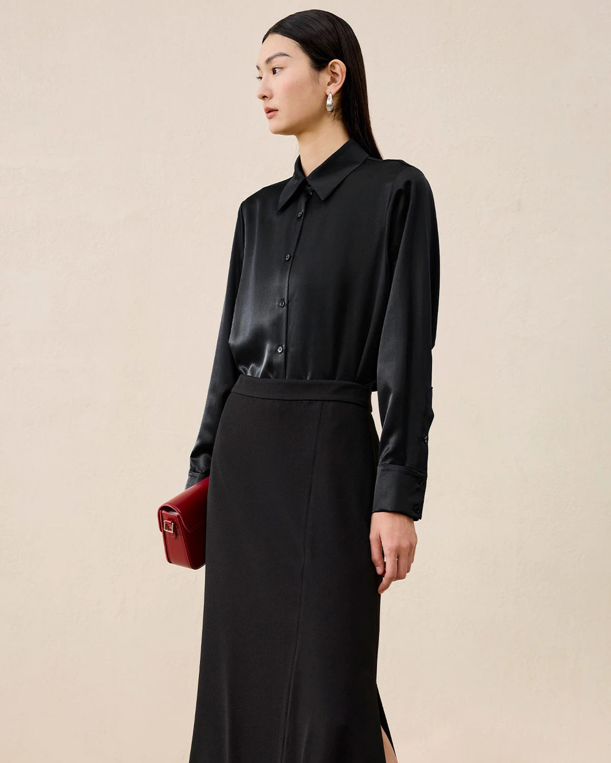 レディース ウォッシャブルシルクブラウス ベーシックスタイル